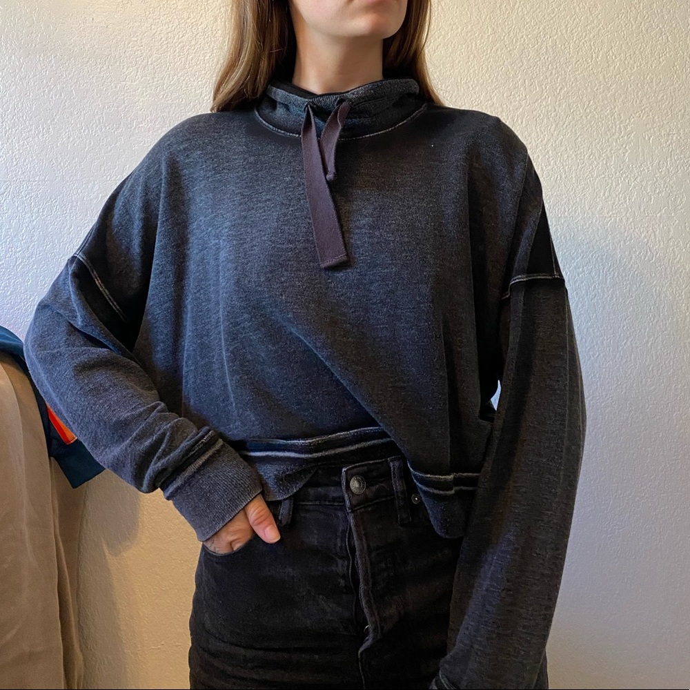 FP Faded Black Cowl Neck over-the-head Sweater